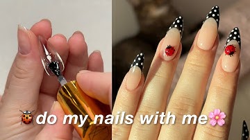 do my nails with me 💅🏻 full real time diy pinterest nail set ✨