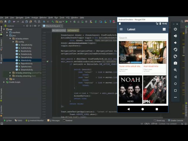 Demo tutorial pembuatan aplikasi video streaming dengan android studio dan codeigniter