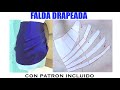 FALDA DRAPEADA EN COSTADO (PATRON GRATIS)