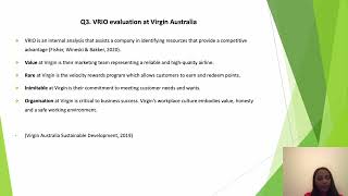 MGTM304   Assignment 1 Oral Presentation Virgin Australia