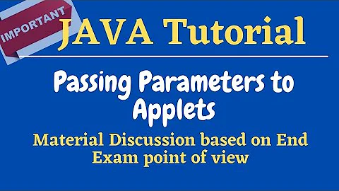 Passing parameters to Applets || getParameter () method || PARAM attribute || Java for beginners