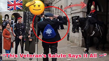 “Veteran Shows Deep Respect to the King’s Guard 🇬🇧 | Emotional Salute Moment | 