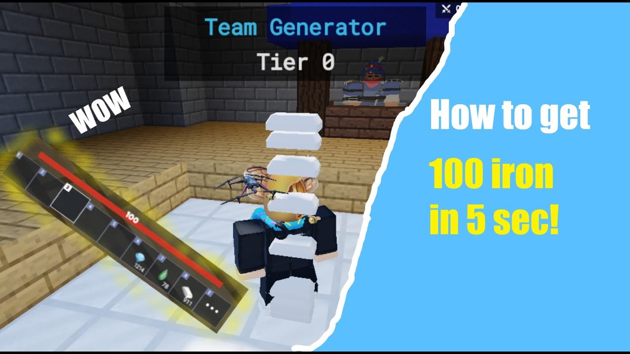 How to get 100 IRON in 5 SECS(custom match)roblox bedwars. YouTube