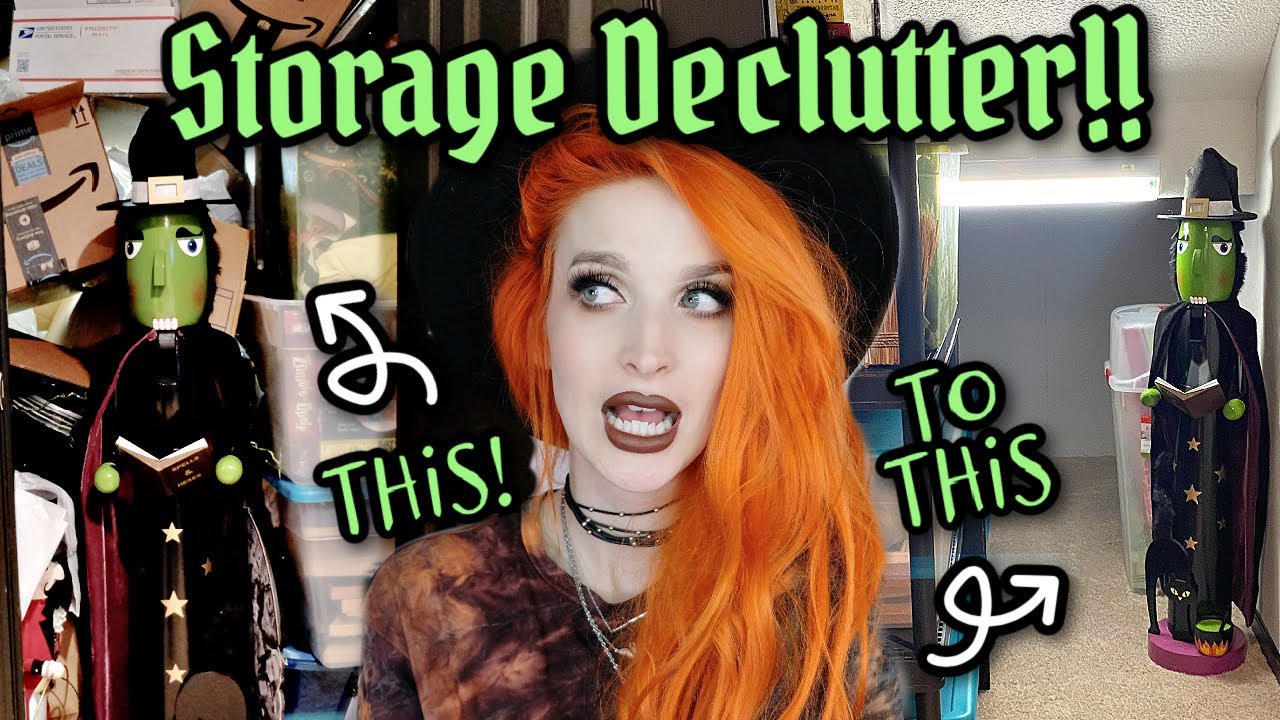 STORAGE ROOM DECLUTTER!!! Preparing For Halloween Part 1!