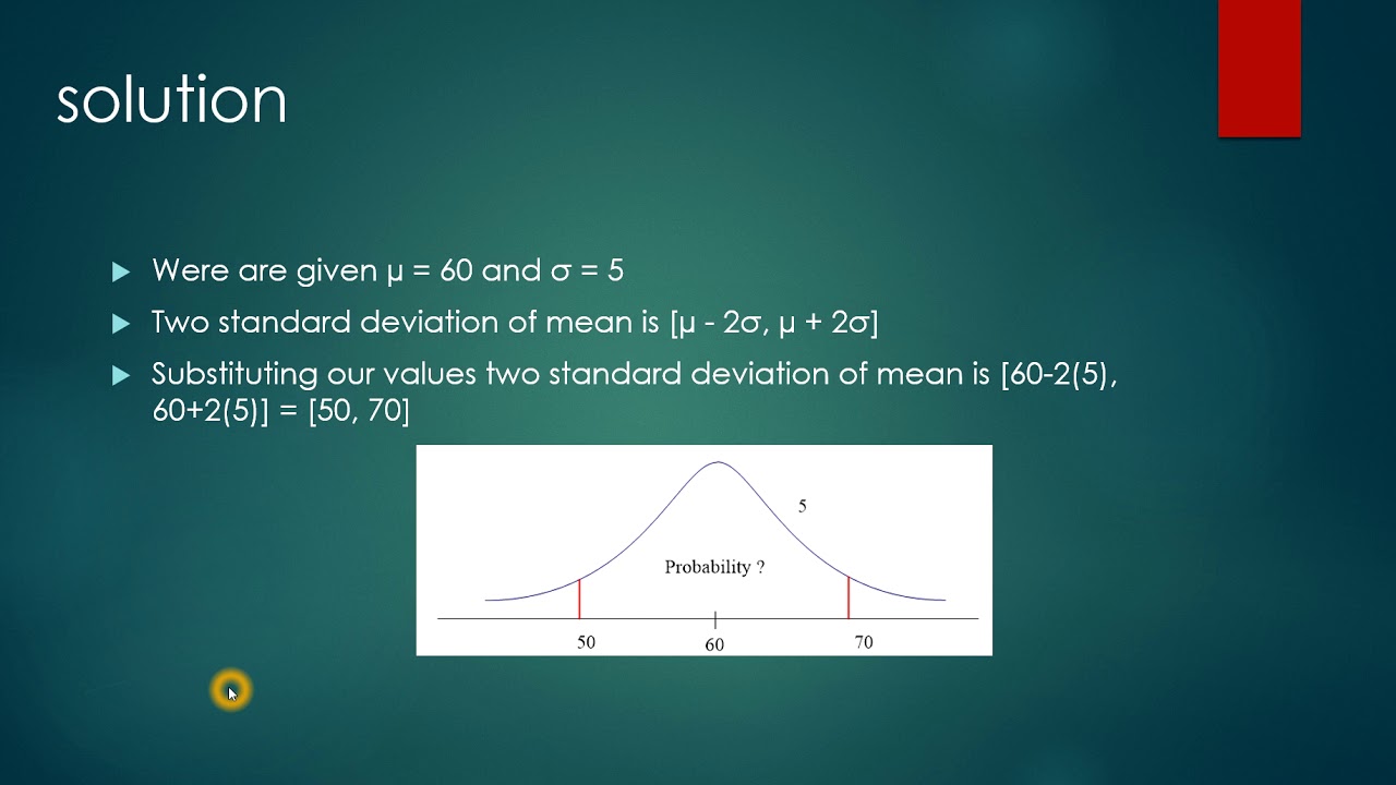 Statistics Normal distribution confidence intervals 68% 95% 99% - YouTube