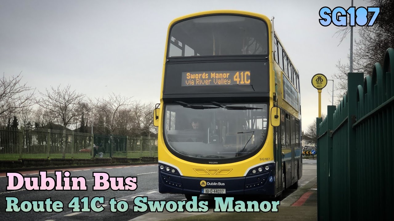 Dublin Bus | Route 41C (Lwr. Abbey St to Swords Manor) | Full Route Visual | SG187 (161-D-44037)