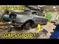REBUILIDNG A WRECKED AUDI S5 QUARTERPANEL REPLACED