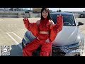 Asian Car Girl Bathing with Motor Oil & Mud, Trashing Shiny Adidas Puffer Jacket |Messy Girl|Wetlook