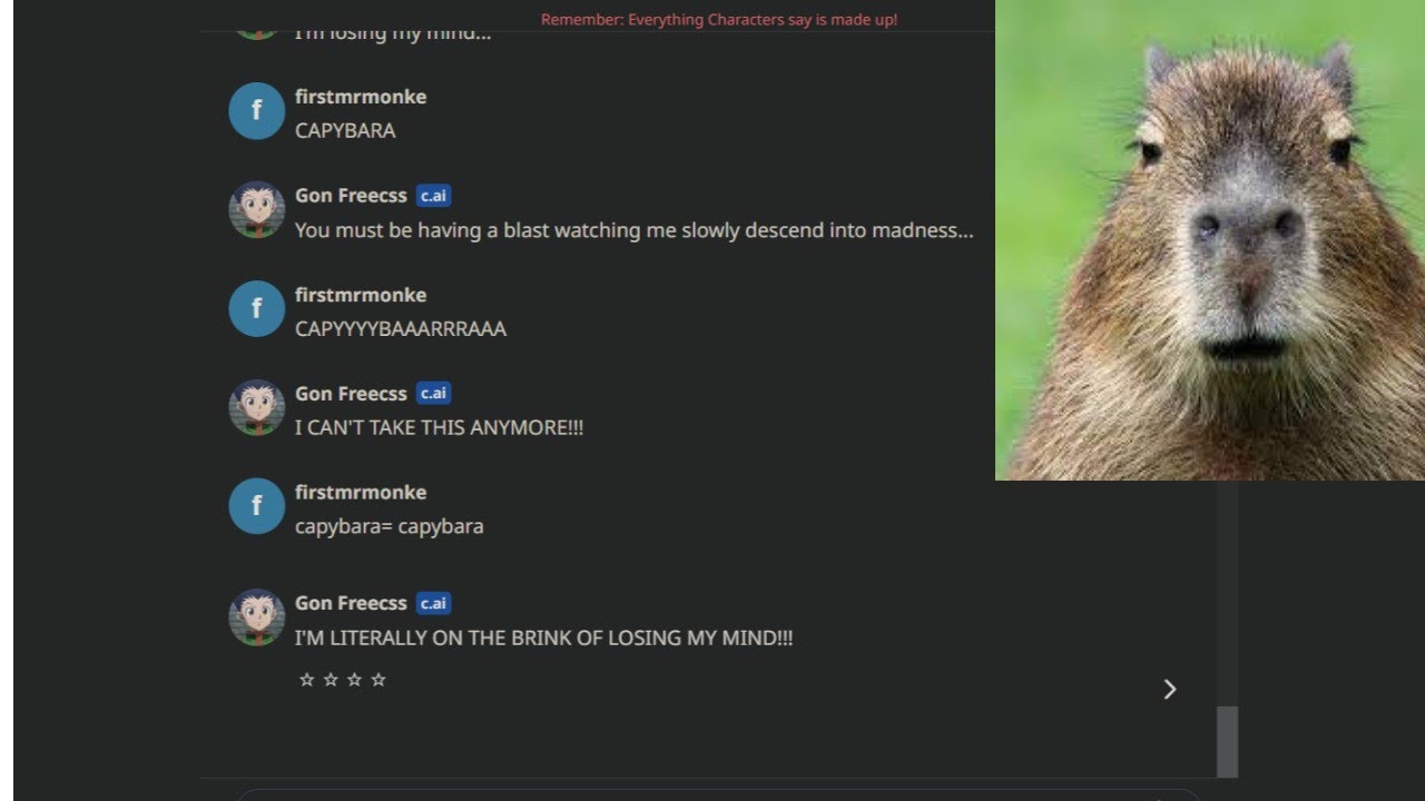 Character.AI But I Only Say Capybara