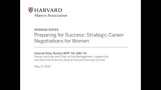 HAA Webinar Series: Hannah Riley Bowles - Preparing for Success