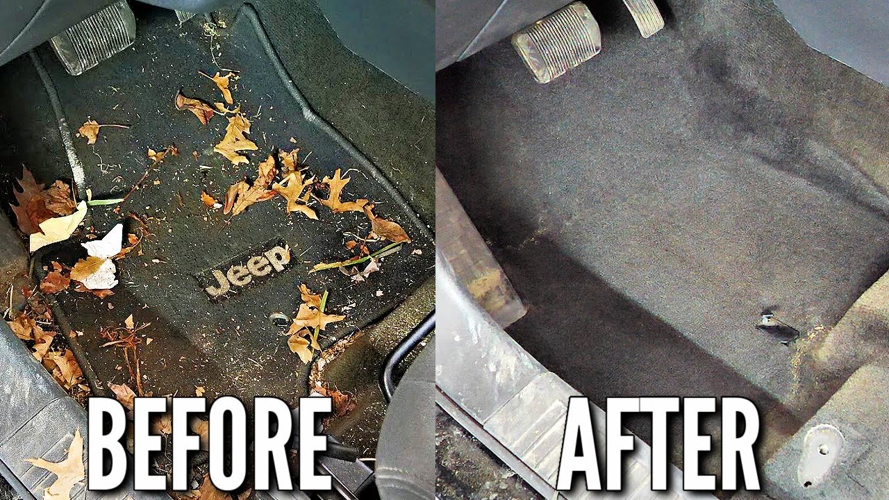 Vacuuming Car Carpet - Car Detailing Before And After