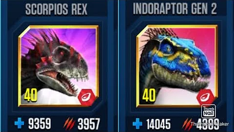 SCORPIOS REX VS INDORAPTOR GEN 2|| Jurassic World The Game