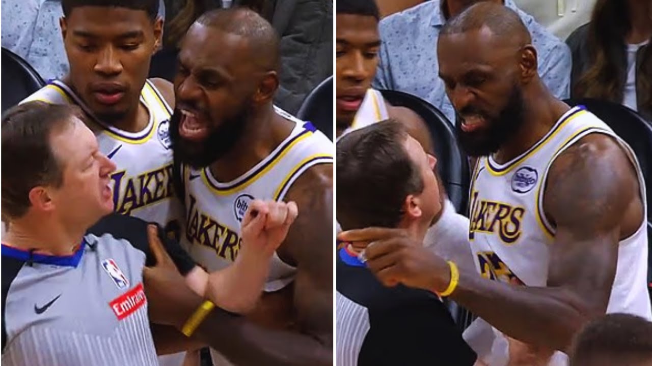 Livid Lakers Legend LeBron James GRABS Referee & EXPLODES at NBA Rival ...
