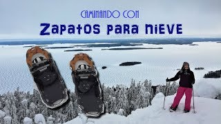 Caminando con zapatos para nieve en Koli | Luli en Finlandia