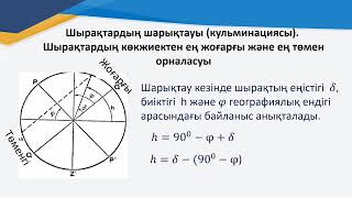 картинка: Әртүрлі географиялық ендіктегі аспан шырақтарының көрінерлік қозғалысы.