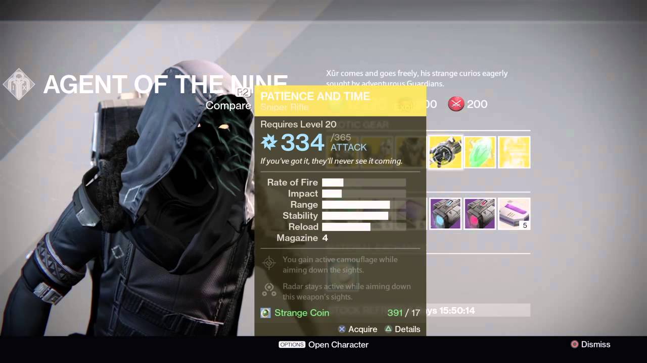 Destiny Xur in Friday July 24