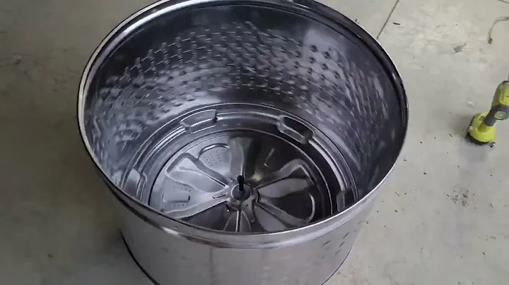 DIY spinning smokeless fire pit made from top-load washing machine