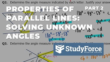 Properties of Parallel and Intersecting Lines: Solving for Unknown Angles (Part 2)