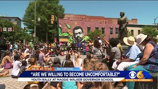 RVA Youth Rally assembles at Maggie Walker statue
