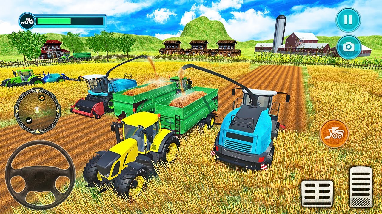 Real Tractor Farming Simulator 2021 - Wheat Farm Plowing & Harvesting - Android Gameplay