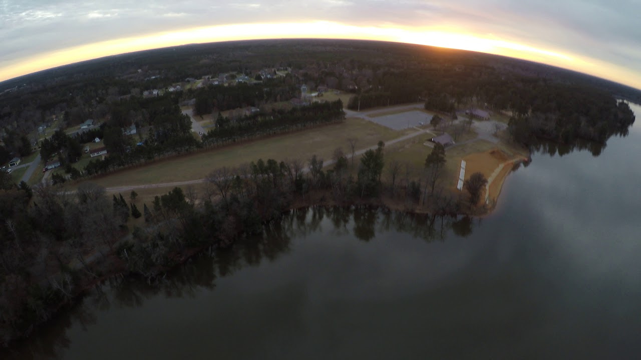 Nepco Lake, Wisconsin Rapids Red Sands Beach and Flock of Geese going