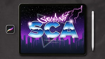 【 Procreate typography 】LOGO design tutorial / 80s Retro Text Effect