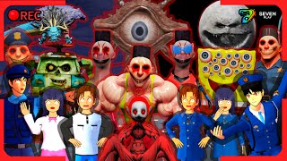 CCTV Rekam Seluruh Pasukan Anomali HAMOOD HABIBI Serang Polisi Yuta &amp; Mio 😱|SAKURA SCHOOL SIMULATOR