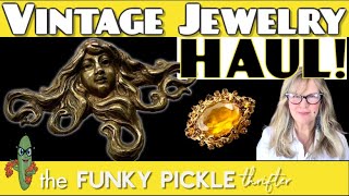 GREAT Vintage Jewelry Haul MIRIAM HASKELL Estate Yard Sales Thrift Store FINDS!