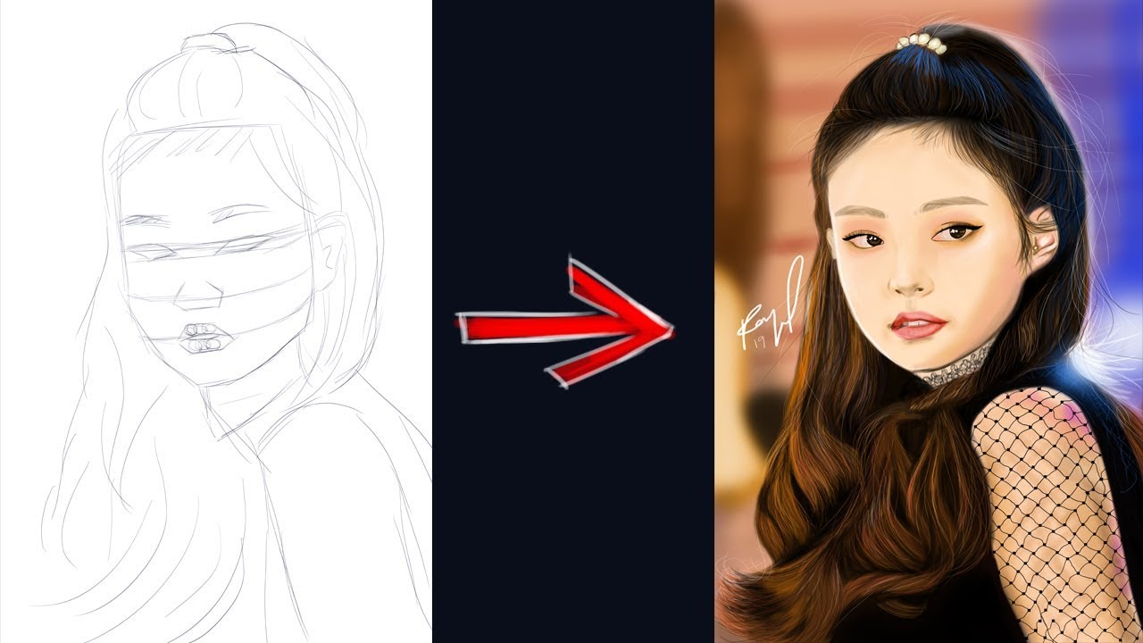 Дженни из блэк пинк рисунок