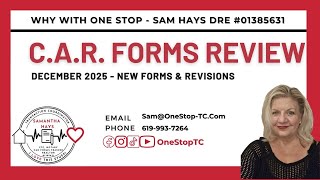 December 2025 CAR New Forms Overview - Including Realtor Acknowledgement & Disclosures