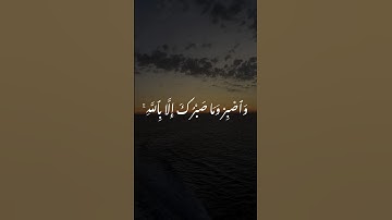 واصبر وما صبرك الا بالله من سورة النحل اية 127|128 بصوت الشيخ: فارس عباد #قران_كريم #قرآن #لايك