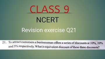 Class 9 maths |Revision exercise Q21| To attract customer a business man offer a series of discout