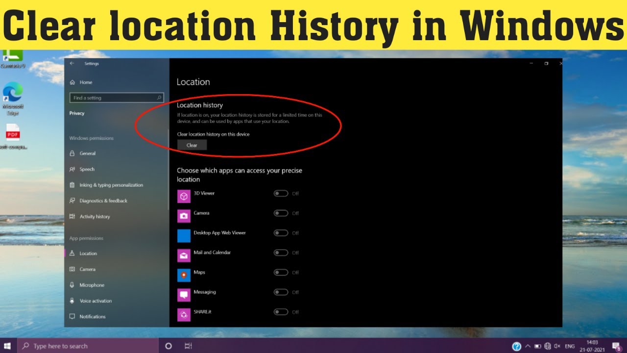 How To Clear Location History In Window 11/10/8/7