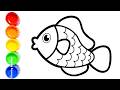 Drawing Colorful Fish 🌈🐠 | Fun Rainbow Fish Drawing Ideas for Kids