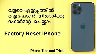 How To Factory Reset Iphone Wipe Format Before Selling Malayalam