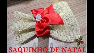 Saquinho de Natal para Presente Faça você Mesma