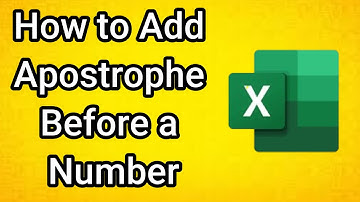 How to Add Apostrophe Before a Number in Excel