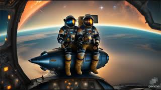 Ai Image Prompt Astronauts Drinking Beer Over A Moving Space Rocket