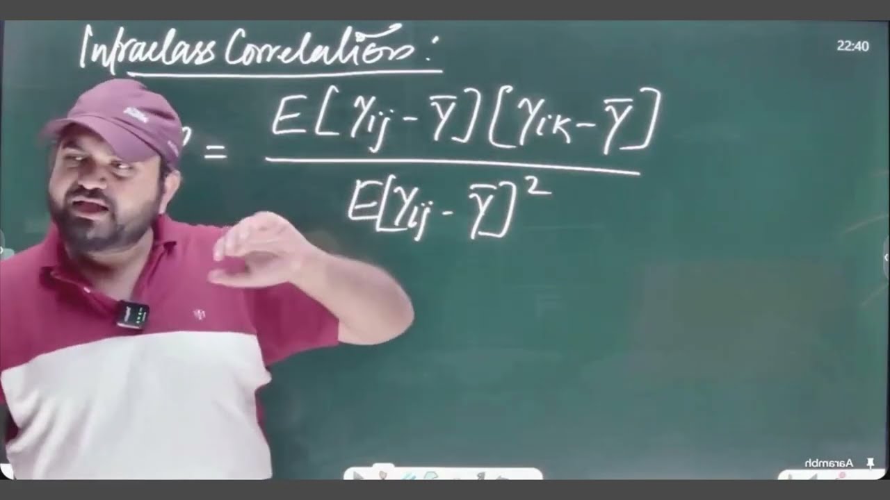 Operation of Intraclass Correlation Coefficient in Cluster Sampling | Dr. Danish Ali Sir's Classes