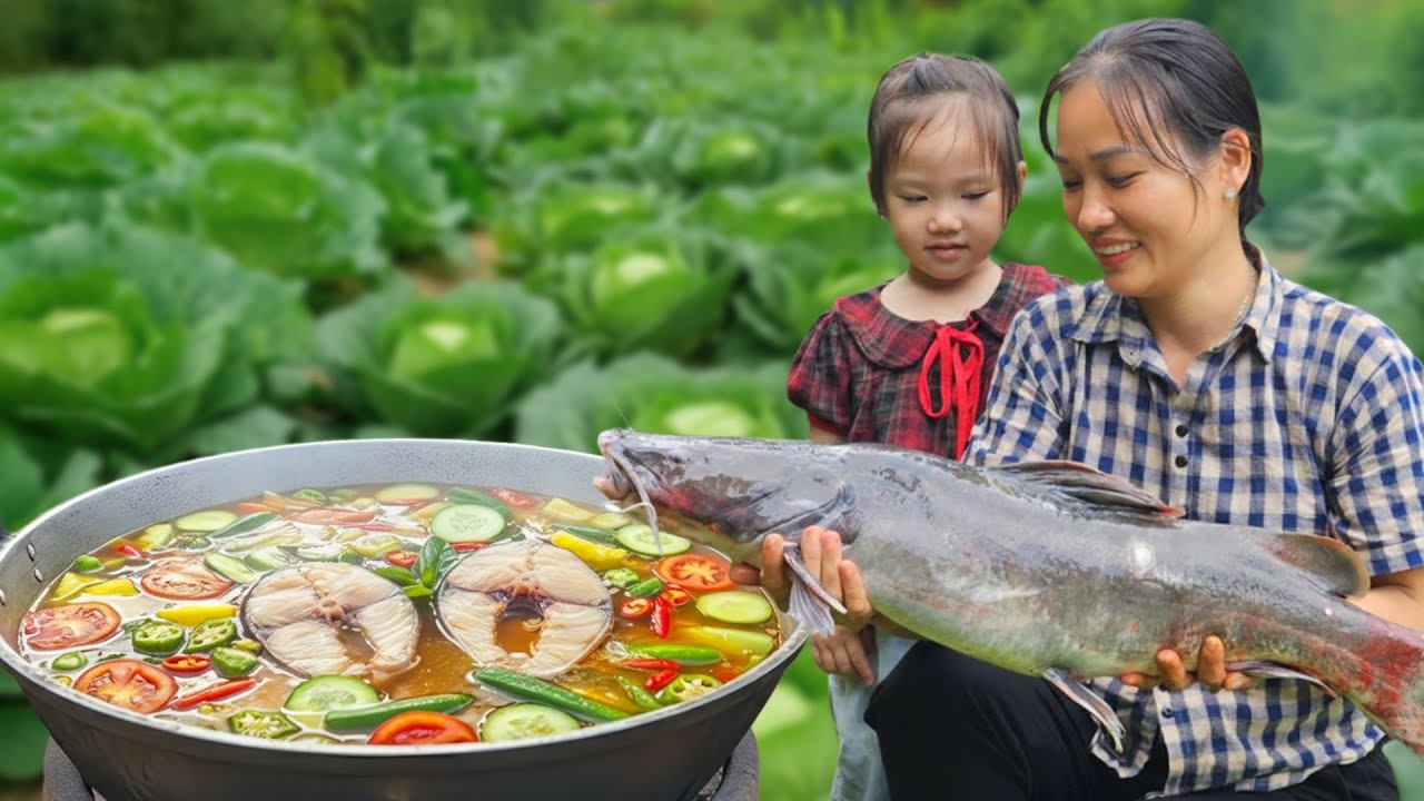 Trapping a Giant Mystery Fish | Market Sale & Cooking With My Daughter - Ly Phuc An