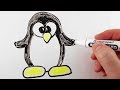 How to draw penguin easy  drawing on a whiteboard