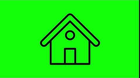 Animated Home Icon on Green Screen With Pop-up Sound