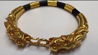 This Mens Gold Bracelet on Leather Strap is a Classic Piece of Jewelry