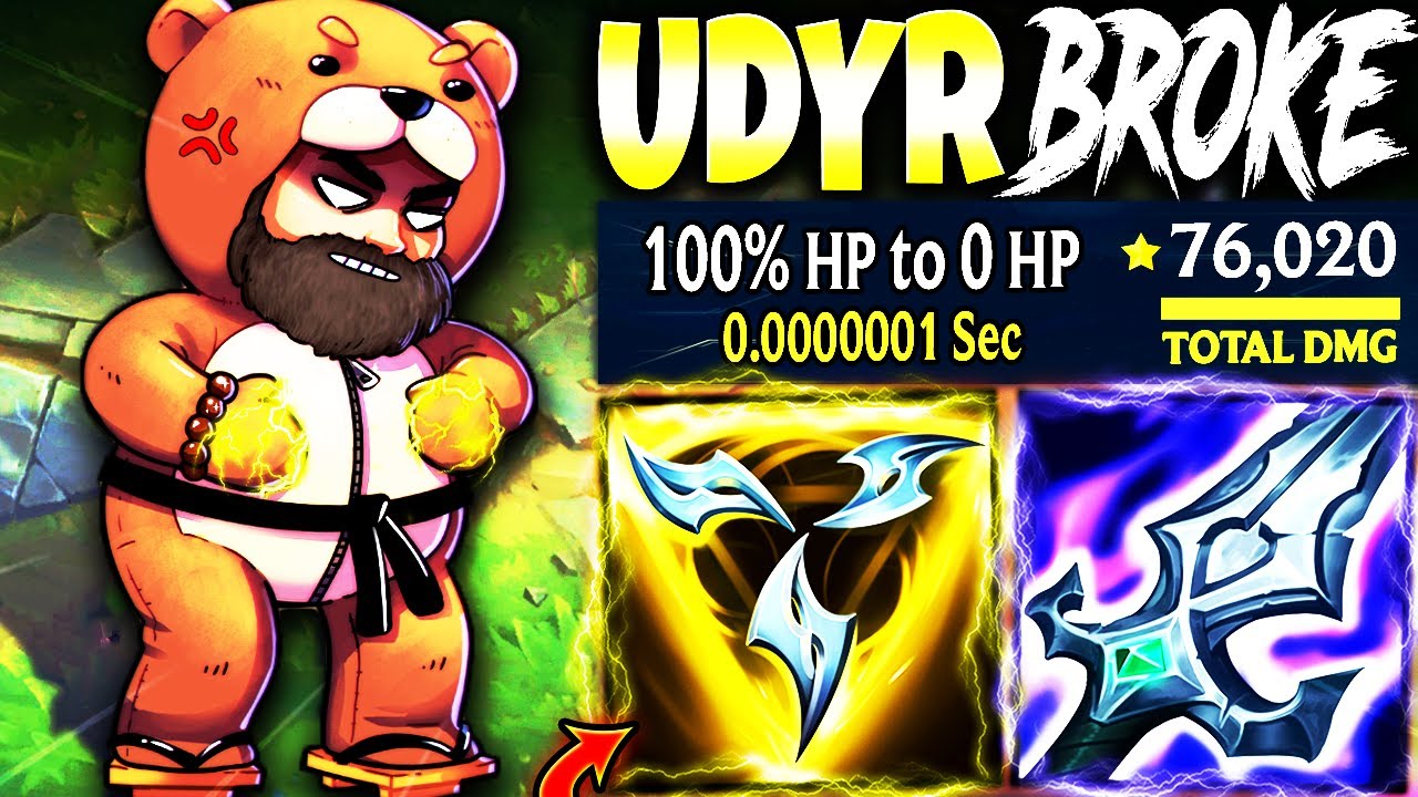 My Max Q AD OnHit Udyr Top Season 13 Build will 100 to 0 in 0.0001 Sec 🐻 LoL Top Udyr s13