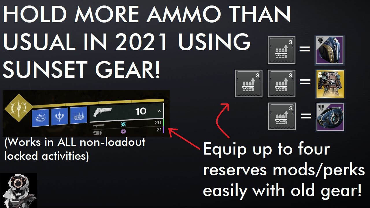 Destiny 2: How To Equip 4 Reserves Mods/Perks for more Ammo! (Hold more ammo than intended in 2021)