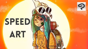 SUNSET Galaxy Tab s6 lite draw [Clip Studio Paint]