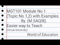 MGT lecture No 1 Topics No 1,2 (Acccording to New Syllabus) by M.Saqib