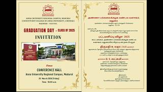 Graduation day: class of 2025 | Anna University Regional Campus, Madurai | 20/03/2026