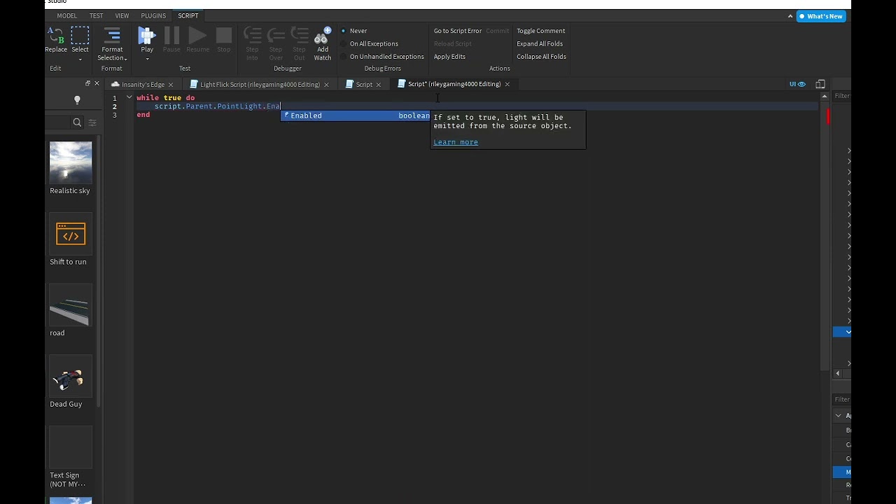 Roblox Studio How To Make A Flickering Light Script YouTube 