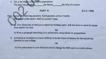 polytechnic diploma exam test papers | Advanced English Sem ii | diploma practice model test paper